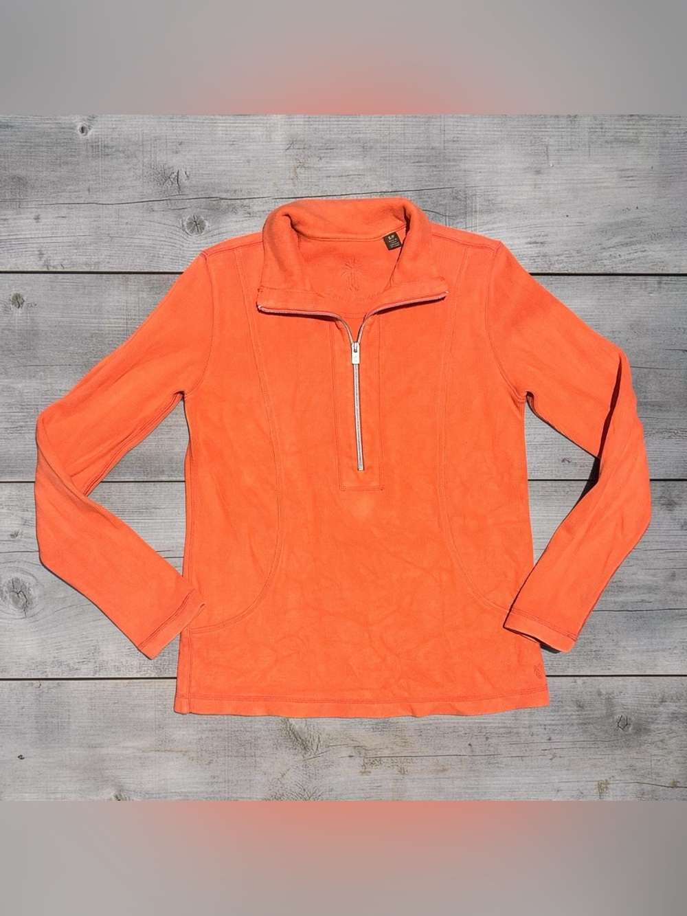 Tommy Bahama Aruba Half Zip Pullover Sweatshirt Coral Orange Women’s S/P